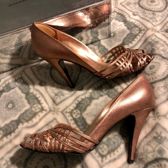 RARE vintage rose gold heels size 9 - Picture 3 of 8